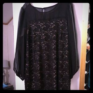 Black and nude lace dress